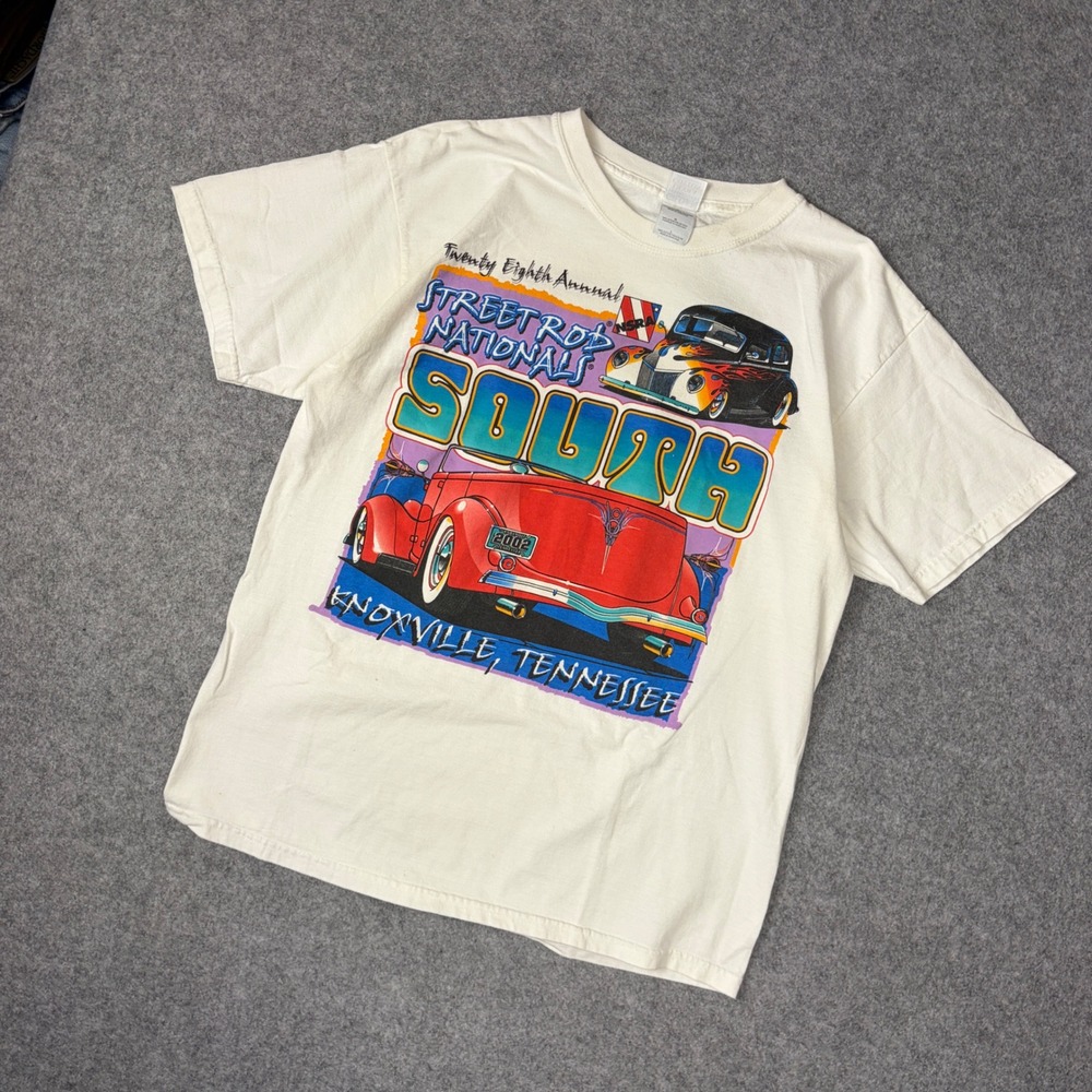 Vintage 2002 Street Rod Nationals South Knoxville TN T-Shirt Mens Large White